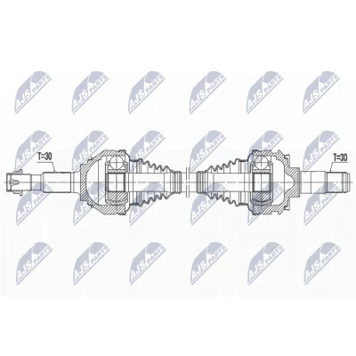 Immagine di NTY NPW TY 183 Albero motore / Semiasse Assale posteriore Sx 790mm Trasmissione automatica