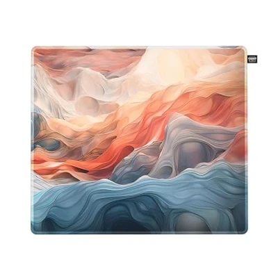 Immagine di CHERRY XTRFY GP5, Mouse Pad Gaming in Tessuto M (320 x 270 3 mm), Superficie Liscia per una Maggiore Precisione, Bordo Cucito, Antiscivolo, Lavabile Lavatrice, Amnis Blue