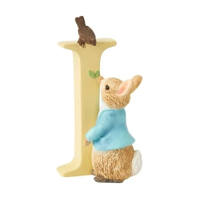 Immagine di Enesco, Beatrix Potter, soprammobile &quot;Peter Coniglio&quot; con lettera &quot;I&quot;