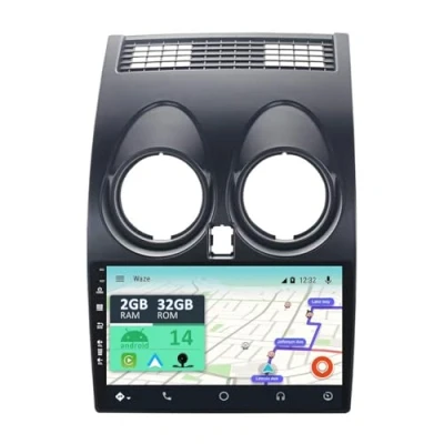 Immagine di YUNTX Android 12 2 Din Radio con navigazione per Nissan Qashqai J10(2008 2014): [Integrato CarPlay/Android Auto/DSP/GPS] IPS 2.5D 9Touch screen DAB/Bluetooth 5.0/Controllo del volante/USB/WiFi
