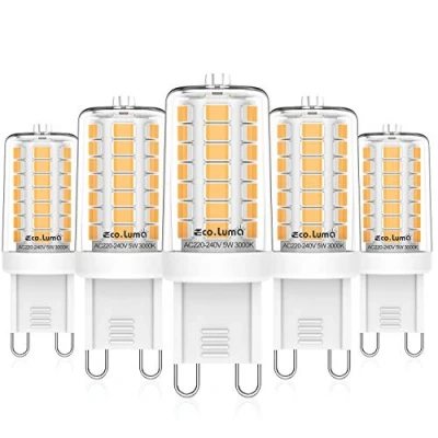 Immagine di Eco.Luma Lampadine LED G9 5W Bianco Caldo 3000K, Alogena 40W 50W, Non Dimmerabile Lampada, AC 220 240V Confezione da 5