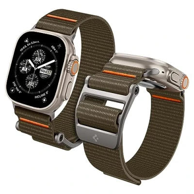 Immagine di Spigen Cinturino DuraPro Flex Ultra Compatibile con Apple Watch per 2/1 49mm, Series 10 46mm, 9/8/7/6/5/4 45mm/44mm e 3/2/1 42mm Khaki