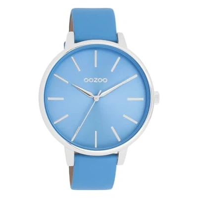 Immagine di Oozoo Timepieces Orologio da polso donna con cinturino in pelle, di alta qualità, donna, elegante, analogico, rotondo, argento minerale/argento