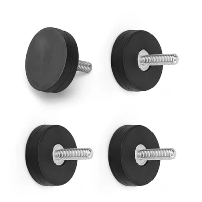 Immagine di 0XBIT Gommati Ganci Magnetici, 4 Pezzi Magneti Neodimio, Diametro 22 mm, Magnete Potente con Filettatura Esterna M4, Calamite Piccole per Correggi Vari Dispositivi