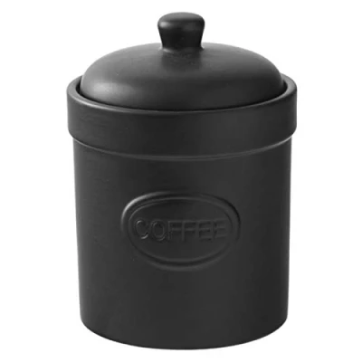 Immagine di BIA barattolo per caffè nero opaco di stoccaggio cucina in gres Storage &amp; Organizzazione disponibile bianco e