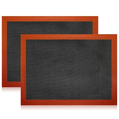 Immagine di Tappetino in Silicone, 2 Pezzi, Antiaderente, Lavabile E Riutilizzabile, Resistente Al Calore, Silicone Di Qualità Professionale, Adatto Per Pasticceria, Macaron, Torte, Biscotti (40 X 30 Cm)