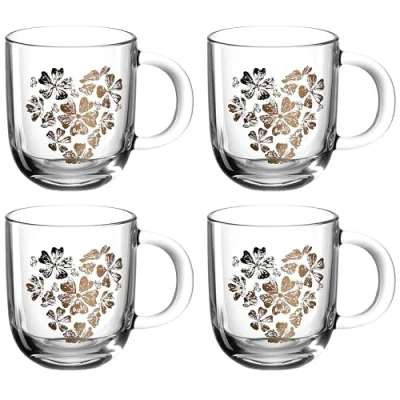 Immagine di LEONARDO HOME EMOZIONE 046448 Set di 4 tazze, 400 ml, multicolore cuore floreale