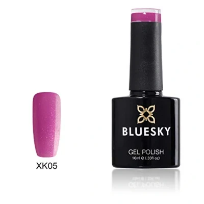 Immagine di Bluesky Smalto Per Unghie Gel, Xk5, Rosa, Luccichio (Per Lampade Uv E Led) 10 Ml