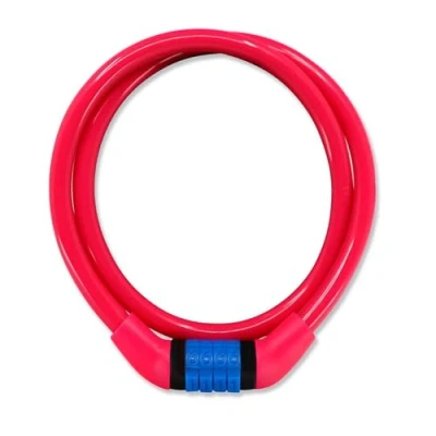 Immagine di Crazy Safety Lucchetto da Bici per Bambini Catena Resistente alle Intemperie a Combinazione Facile Usare Cavo Antifurto Accessori (Rosa)