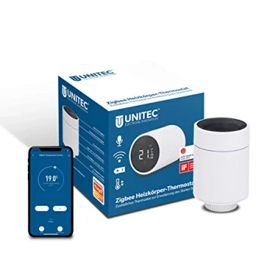 Immagine di UNITEC Estensione termostatica intelligente per radiatori con display LCD, compatibile Amazon Alexa e Hey Google,30946