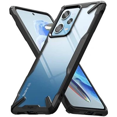 Immagine di Ringke Fusion X Compatibile con Cover Xiaomi Redmi Note 12 Pro 5G / Poco X5 5G, Custodia Rigida Trasparente Antigraffio Paraurti Robusto Antiurto Black Nero