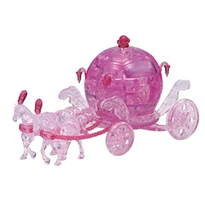 Immagine di HCM Kinzel 59193 Puzzle Crystal Carrozza re 3D a Incastro, per Adulti e bambini 67 Pezzi Trasparente dai 14 Anni in su, Colore Rosa,