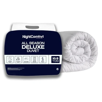 Immagine di Night Comfort All Season Deluxe Feels Like Down Piumino anallergico 10,5 tog, 100% microfibra, imbottito con spessa trapunta in fibra cava ultra rimbalzante, super king size