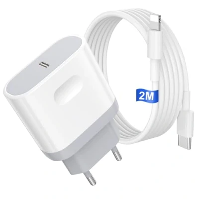 Immagine di Caricatore iPhone 20W Certificato MFi Caricabatterie Rapido USB C con Cavo Lightning 2M Alimentatore a Ricarica Rapida PD 3.0 per 14/14 Pro Max/14 Pro/14 Plus/13/12/11/Xs/Xr/X/8