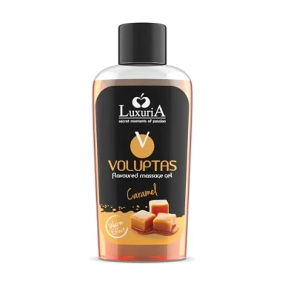 Immagine di INTIMATELINE Voluptas Gel Massaggio Commestibile, Stimolante Effetto Caldo per Tutto il Corpo, Azione Idratante e Addolcente, 100ml (Caramello)
