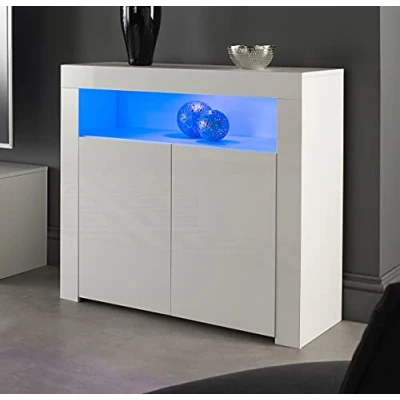 Immagine di MMT Furniture Designs Ltd SIb02White Credenza, Legno ingegnerizzato, White, 90 x 35 83cm w d h