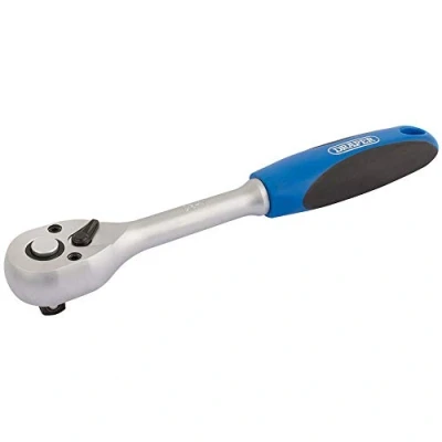 Immagine di Draper DD72 Square Drive 72 Tooth chiavi a cricchetto reversibile con impugnatura morbida, blu, 3/20,3 cm