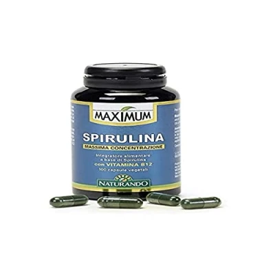 Immagine di Naturando Maximum Spirulina 100 Capsule Integratore contro Stanchezza e Affaticamento