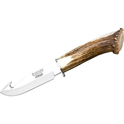 Immagine di joker Coltello Bushcraft Desmogue con Pugno di Cervo, Lama MOVA Inox 11 cm, 180 Grammi, spinale Ripper, CN74 per attività Pesca, l&#039;Escursionismo, Il Campeggio