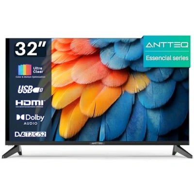 Immagine di Antteq E32 AH1Q1L TV 32 Pollici (81 cm) LED,Televisore HD, triplo sintonizzatore (DVB T2/S2/C), modalità hotel, 2024