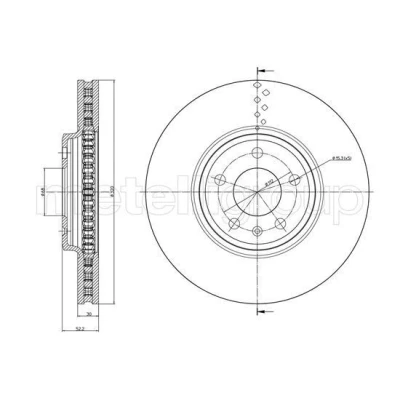 Immagine di METELLI 23 1031C Disco freno 320,0 30,0 5 68,0 ventilato verniciato AUDI: A4 B8 Avant, Q5, A5 Coupe