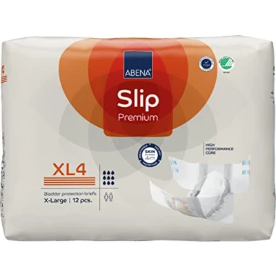 Immagine di ABENA Slip Premium All In One Assorbenti per incontinenza uomini e donne, con etichetta ecologica da donna, XL 4, vita 110 170 cm, assorbimento 4000 ml, 12 pezzi