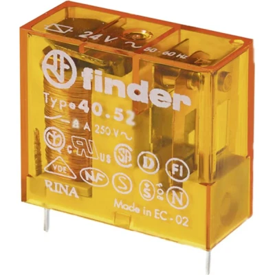 Immagine di Finder 40.52.8.024.0001 Relè per PCB 24 V/AC 8 A 2 scambi 1 pz.