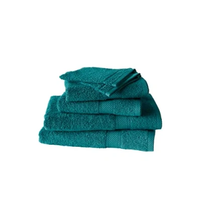 Immagine di De Witte Lietaer 199813, Set da bagno in cotone, incl. 2 guanti, asciugamani 50 x 100 cm e teli doccia 70 140 cm, Verde petrolio (Vert Canard)