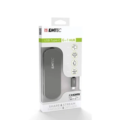 Immagine di EMTEC T650C TYPE C HUB USB 3.2 GEN 1 (3.1 1) A NEGRO