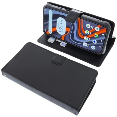 Immagine di foto kontor Custodia a libro compatibile con Cubot Kingkong Power cover di colore nero