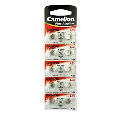 Immagine di Camelion Batteria Bottone Alcalina AG3 / LR41 192 392, Confezione da 10 pezzi, lungo data di scadenza (data segnato)
