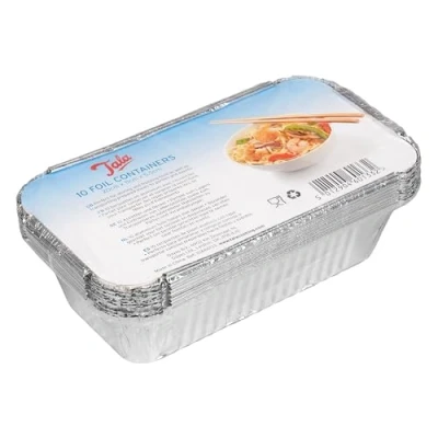 Immagine di Tala Piatti Foil, Lamina, Argento, 20cm x 11cm 5.5cm, 10 unità