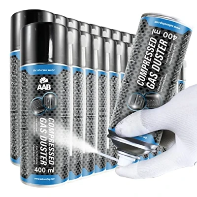 Immagine di AAB Compressed Gas Duster 400ml Spray Congelante per Elettronica, Freddo, Raffreddante Spray, Ghiaccio Istantaneo, Gelo, congelare a 50*C Set di 24 Pezzi