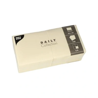 Immagine di PAPSTAR, 150 tovaglioli &quot;DAILY Collection&quot; 1/4 piegati 24 cm x champagne
