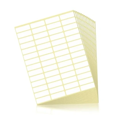 Immagine di Fousenuk 840 pezzi Etichette Adesive, Fogli Adesivi Bianche 38 x 13 mm per Congelatore, Cancelleria, Corrispondenza, Etichetta Adesive Universali Autoadesive Scuola, Ufficio, Cucina