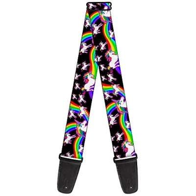 Immagine di buckle down tracolla per chitarra 34 60&quot; Unicorns/Rainbow Swirl Black