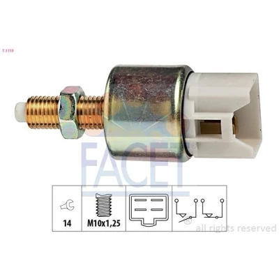 Immagine di FACET 7.1119 Interruttore luce freno meccanico M10x1,25 Made in Italy OE Equivalent HONDA: CIVIC 6 Hatchback