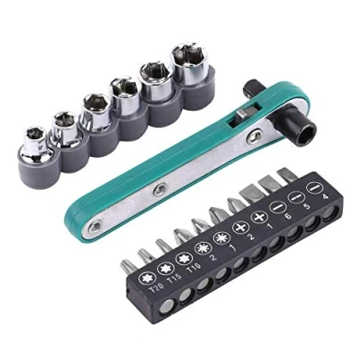Immagine di Walfront 17 pz 1/4&quot; Mini Socket Ratchet Wrench Rapid Intercambiabile Driver Bit Set
