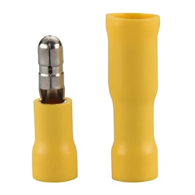 Immagine di Heschen Confezione da 100 connettori a crimpare maschio e femmina, isolati in vinile, 4 6 mm² (12 10 AWG), colore: Giallo