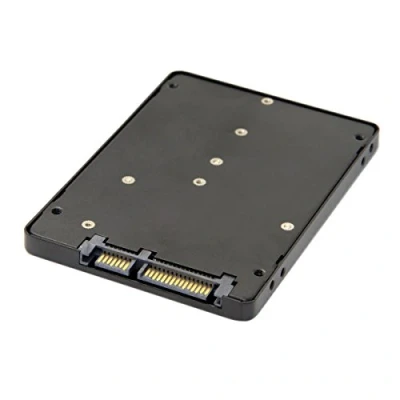 Immagine di JSER, adattatore di schede con 2 prese per chiavi B+M, M.2 NGFF (SATA) SSD a 2.5 SATA custodia metallica nera