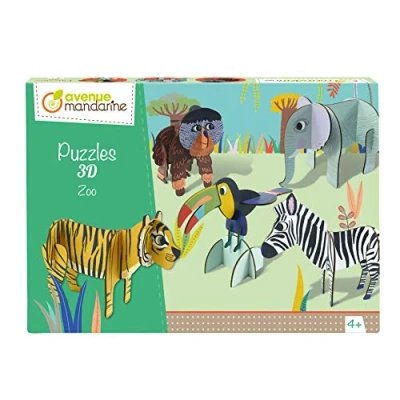 Immagine di Avenue Mandarine PU015C Puzzle 3D, Zoo 5 Personaggi da a 10 pezzi assemblare educativo partire dai 4 anni