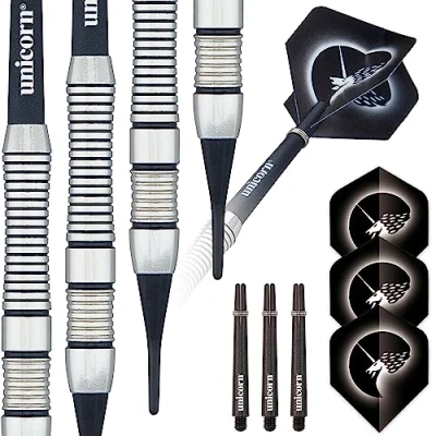 Immagine di ‎Unicorn Soft Tip Core PlusSatinluxFreccette a Punta Morbida Unisex, Argento/Nero, 18 g