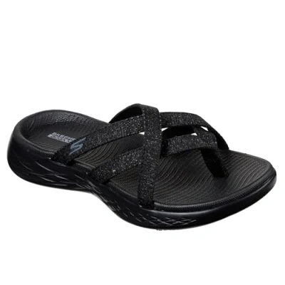 Immagine di Skechers On the go 600, Sandali a Punta Aperta Donna, Nero Black Gray Textile Bkgy, 36 EU