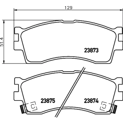 Immagine di HELLA 8DB 355 010 251 Kit pastiglie freno con segnalatore acustico usura KIA: Rio I Sedan