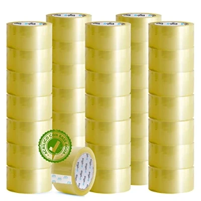 Immagine di m office Cinta Adhesiva Transparente, de Embalar para Embalaje Cajas, Envíos, Mudanzas y Manualidades, Precinto Transparente Seguro Resistente (36mmx120m, x36)