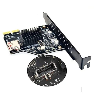 Immagine di Cablecc Presa per pannello frontale USB 3.1 E adattatore scheda madre da 2.0 a PCI Express