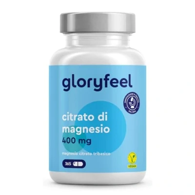 Immagine di Magnesio Citrato 365 capsule, Elementare ad Alto Dosaggio, Ben Tollerato e Altamente Biodisponibile Tri Dicitrato Vegano, Testato in Laboratorio Senza Additivi