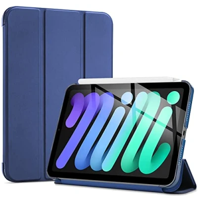 Immagine di ProCase Cover per iPad Mini 7 (A17 Pro) 2024/ 6 2021 8,3 Pollici, Custodia [A2995/A2996/A2993] /iPad [A2567 A2568 A2569], Auto Sveglia/Sonno Blu Marino