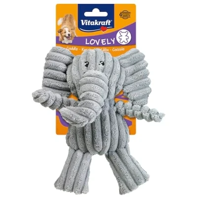 Immagine di Vitakraft Safari elefante, gioco per cane, peluche con squeaker, in corda (1 pz)