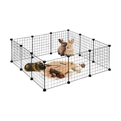 Immagine di Relaxdays Recinto, Recinzione Diy per Animali di Piccola Taglia, Nero
